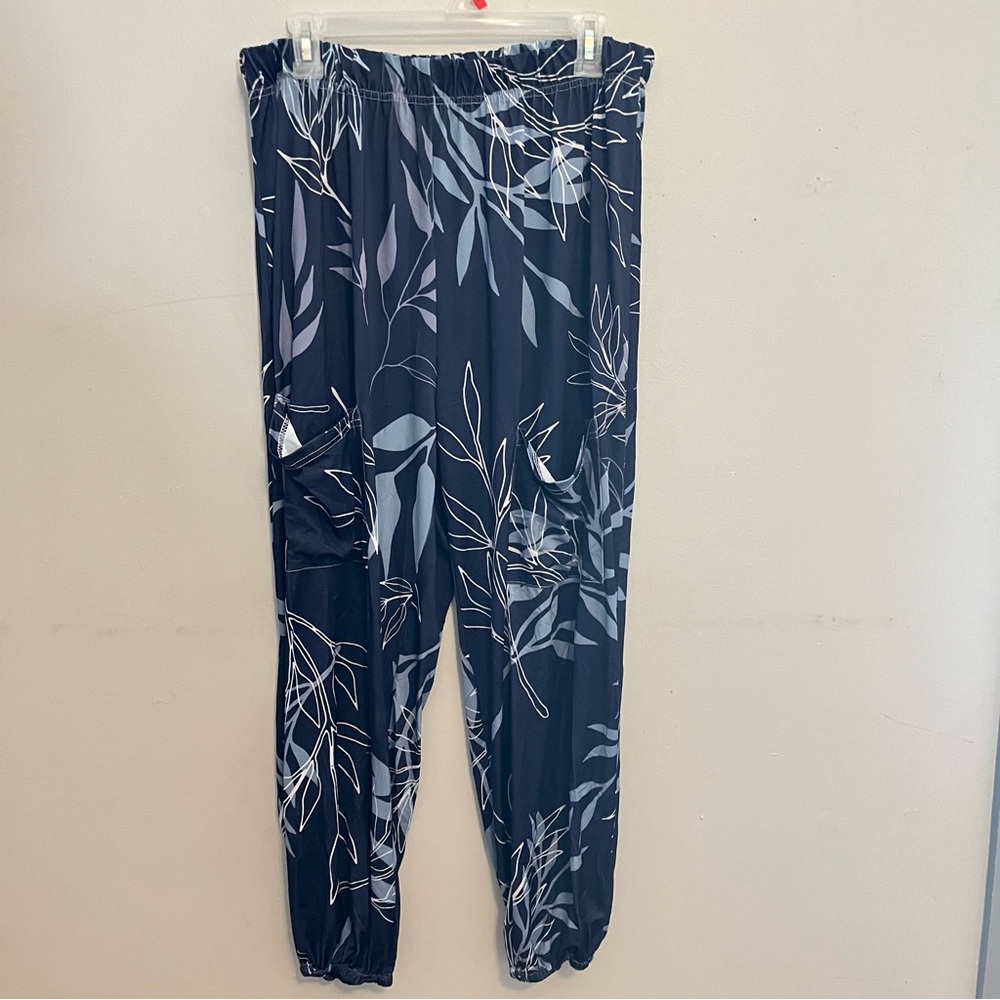 A2 Beyond This Plane casual pants elastic waist/ankles loose fit pockets Sz 4XL